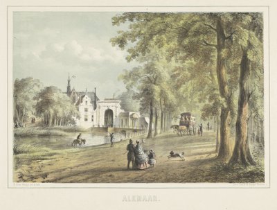 Gezicht te Alkmaar met de Laurenskerk door Bernardus Gerardus ten Berge