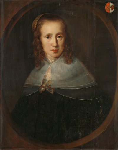 Portret van Digna de Maets, eerste vrouw van François Leydecker door Bernardus Swaerdecroon