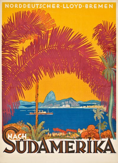 Poster die de Duitse rederij 