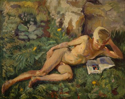 Knut in het gras door Bernhard Dorotheus Folkestad