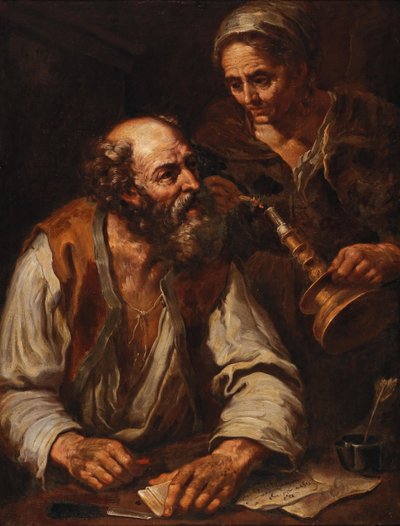 Een brief verzegelen (Allegorie op Vuur) door Bernhard Keil
