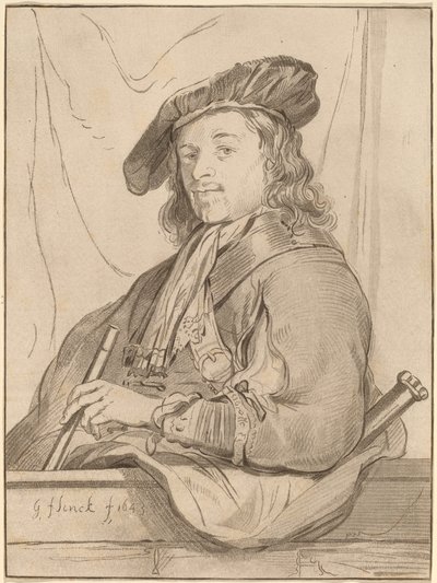 Man bij de borstwering door Bernhard Schreuder