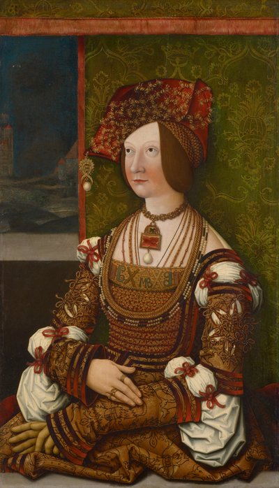 Portret van Bianca Maria Sforza 1472-1510 door Bernhard, Strigel