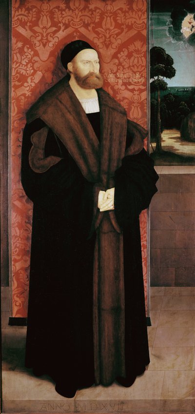 Portret van Conrad Rehlinger en zijn kinderen (detail) door Bernhard Strigel