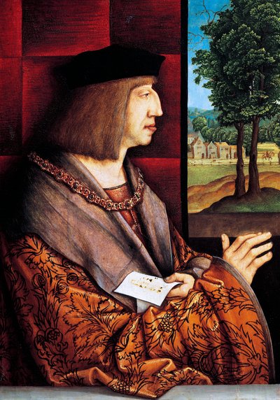 Portret van Maximiliaan I van Oostenrijk door Bernhard Strigel