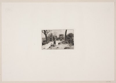 Landschap met een vrouw die een mand draagt. Partij van Kullen door Bernhard Ulrik Middelboe