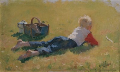 Klein Kind in het Gras door Bernt Groenvold