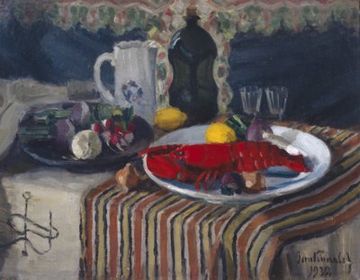 Bord met kreeft en citroen door Bernt Wilhelm Tunold