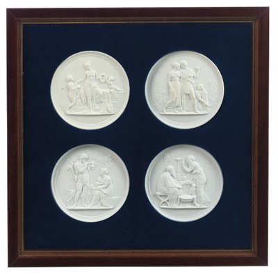 Een set van vier reliëfgevormde plaquettes, eind 20e eeuw door Bertel (after) Thorvaldsen