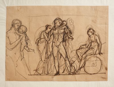 Hectors afscheid van Andromache en Astyanax door Bertel Thorvaldsen