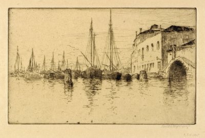 Langs de Giudecca, Venetië door Bertha E. Jaques