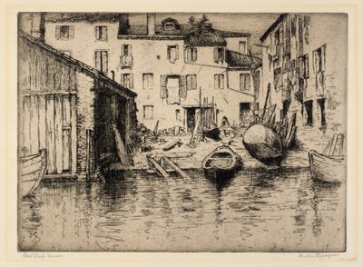 Bootwinkel, Venetië door Bertha E. Jaques