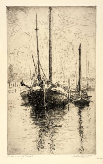 Boten op de Delftse gracht door Bertha E. Jaques