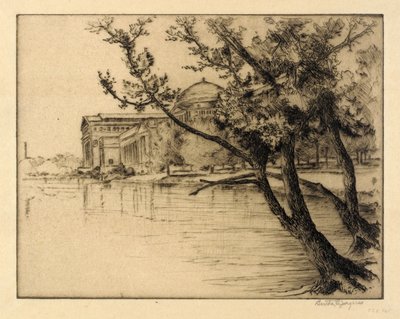 Gebouw voor schone kunsten, westelijk kijkend door Bertha E. Jaques