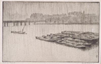 Regen op Theems door Bertha E. Jaques
