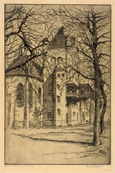 Duits gebouw, Chicago door Bertha Evelyn Jaques
