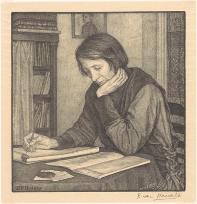 Portret van Sanne Bruinier door Bertha van Hasselt (signed by artist)