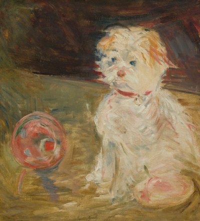 Hond met bal door Berthe Morisot