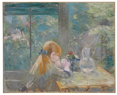 Dans la véranda, 1884 door Berthe Morisot