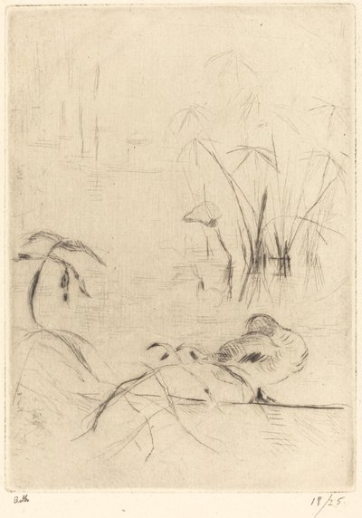 Eenden rustend aan de oever, 1888-1890 door Berthe Morisot
