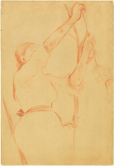 Meisje dat kersen plukt door Berthe Morisot