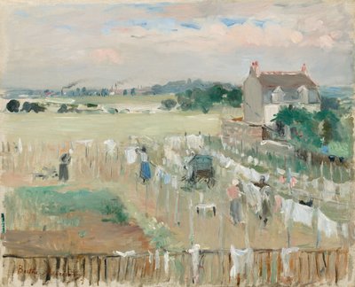 De Was Buiten Hangen om te Drogen, 1875 door Berthe Morisot
