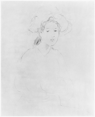 Hoofd van een vrouw (Verso) 1893 door Berthe Morisot