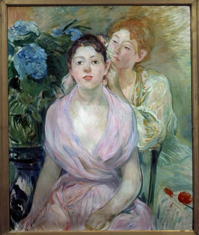 Hortensia of beide zusters. Schilderij door Berthe Morisot (1841-1895) door Berthe Morisot