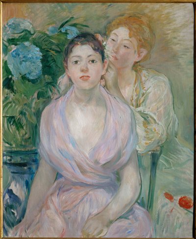 Hortensia, of de twee zussen (schilderij op doek) door Berthe Morisot