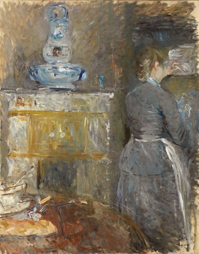 In de eetkamer, 1880 door Berthe Morisot