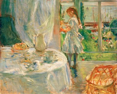 Interieur van een cottage of Interieur in Jersey door Berthe Morisot