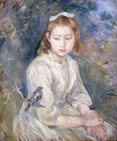 Klein Meisje met een Vogel door Berthe Morisot