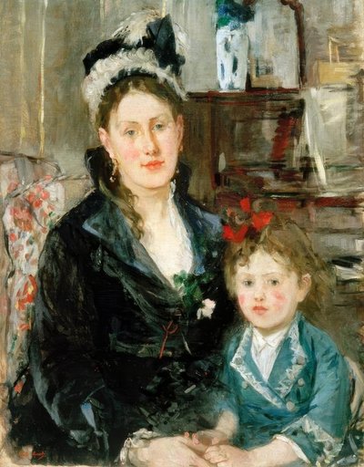 Mevrouw Boursier en haar dochter door Berthe Morisot