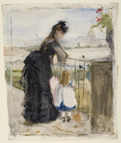 Op het balkon door Berthe Morisot