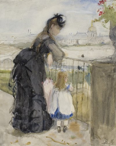 Op het Balkon, 1871-72 door Berthe Morisot
