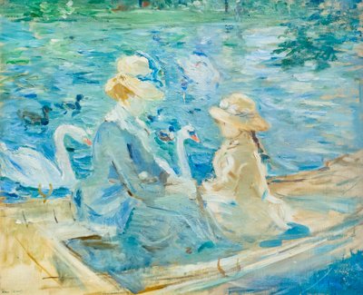 Op het meer in het Bois de Boulogne, ca. 1884 door Berthe Morisot