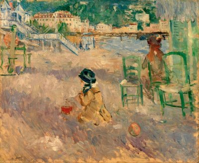 Strand van Nice door Berthe Morisot