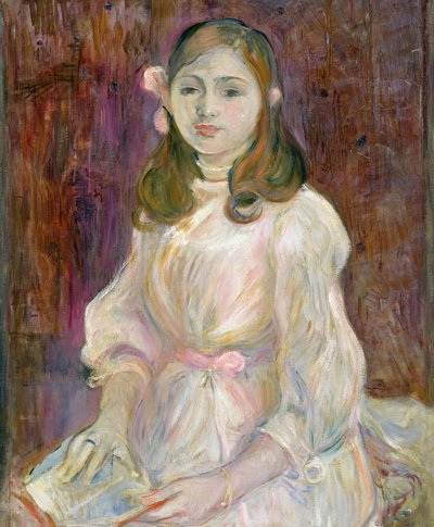 Portret van Julie Manet (1878-1966) met een boek, 1889 door Berthe Morisot