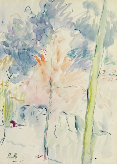 Rode Boom in een Bos, 1893 door Berthe Morisot