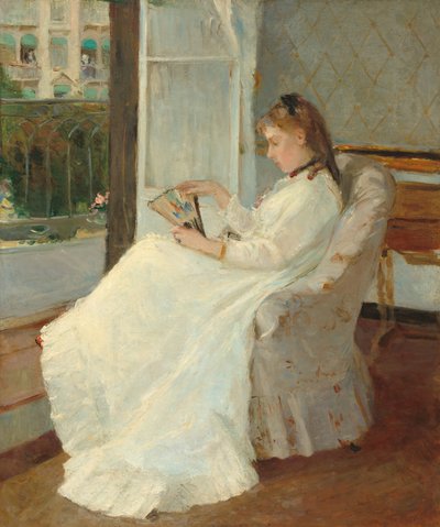 De Zus van de Kunstenaar bij een Raam, 1869 door Berthe Morisot