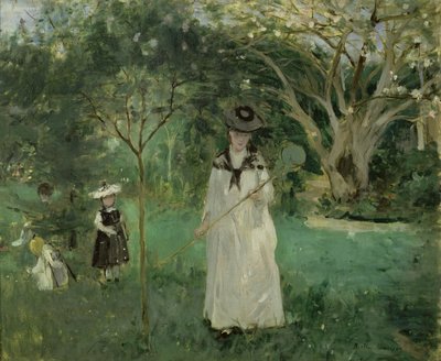 De vlinderjacht, 1874 door Berthe Morisot
