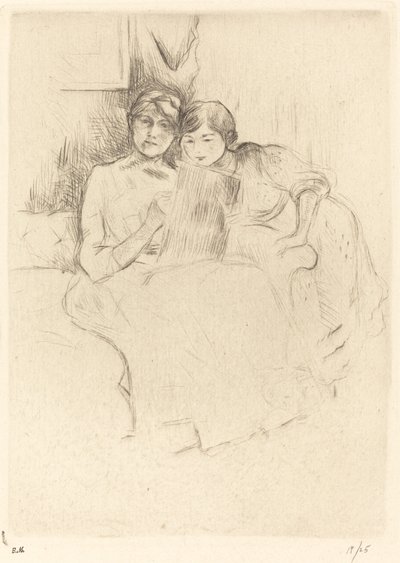 De Tekenles door Berthe Morisot