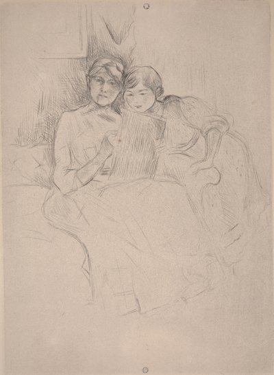 De Tekenles - Berthe Morisot tekent met haar dochter door Berthe Morisot