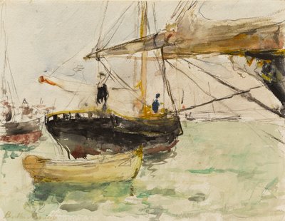 De voorkant van een jacht door Berthe Morisot