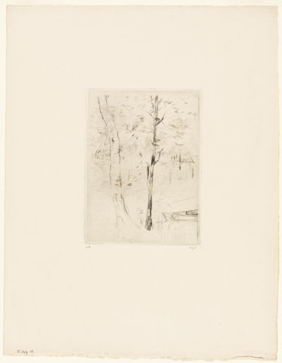 Het meer in het Bois de Boulogne door Berthe Morisot