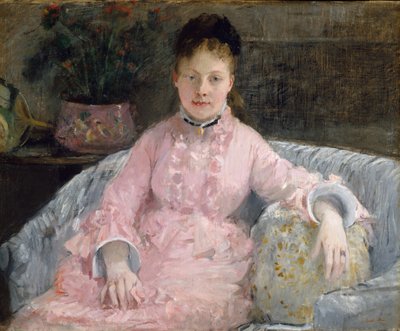 De Roze Jurk, ca. 1870 door Berthe Morisot