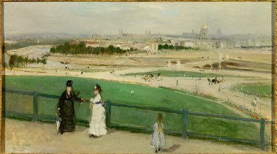 Uitzicht op Parijs vanaf de hoogten van de Trocadero door Berthe Morisot