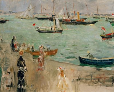 Uitzicht op de Solent (Isle of Wight) of Marine in Engeland door Berthe Morisot