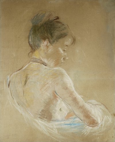 Jong meisje met blote schouders door Berthe Morisot