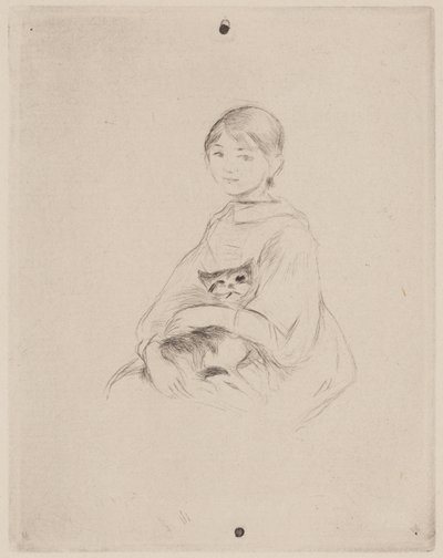 Jong Meisje met Kat (Julie Manet) door Berthe Morisot